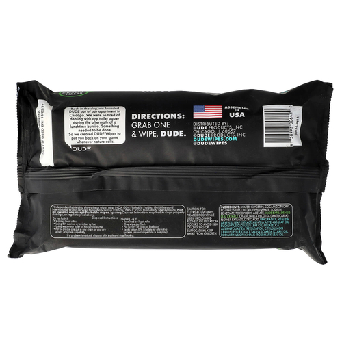 Dude Products, смываемые салфетки, размер XL, с мятным вкусом, 48 шт.