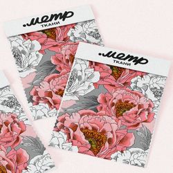 Ткань шифон шикарные пионы