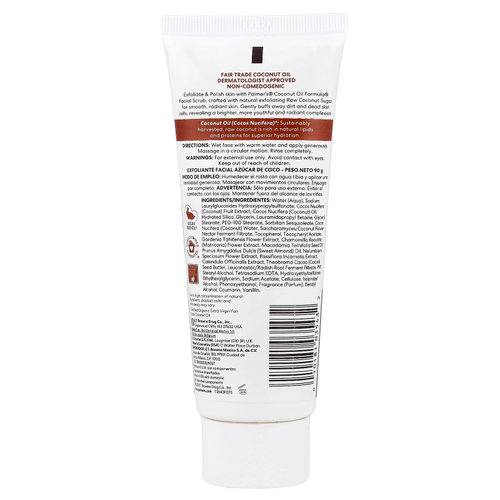 Palmer's, Coconut Oil Formula®, скраб для лица с витамином E, необработанный кокосовый сахар, 90 г (3,17 унции)