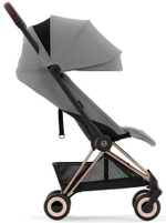 Коляска Cybex Coya Rosegold Frame Aton B2 i-Size Dynamic Red Mirage Grey с дождевиком и бампером