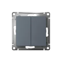 Выключатель двухклавишный Systeme Electric AtlasDesign Грифель, самозажимные клеммы ATN000751S