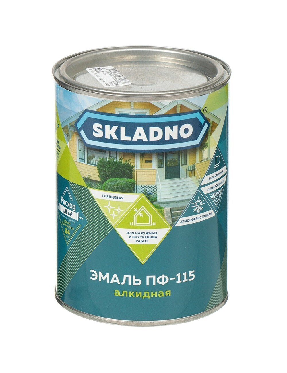 Эмаль Skladno ПФ-115, вишневая, 0,8 кг