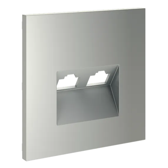 Накладка для розетки компьютерной двойной RJ45+RJ45 Voltum S70 Сталь VLS001405
