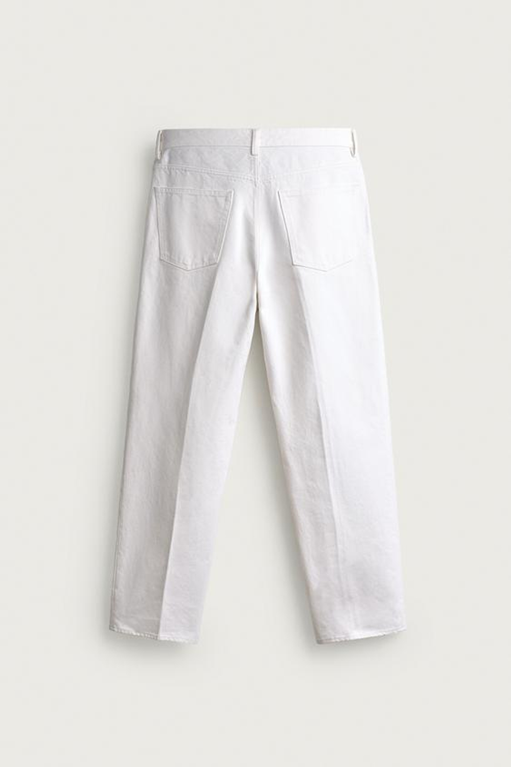 ZARA ДЖИНСЫ RELAXED FIT СО СТРЕЛКАМИ, БЕЛЫЙ