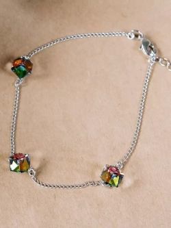Браслет Миражи с зелеными кристаллами-хамелеонами Swarovski