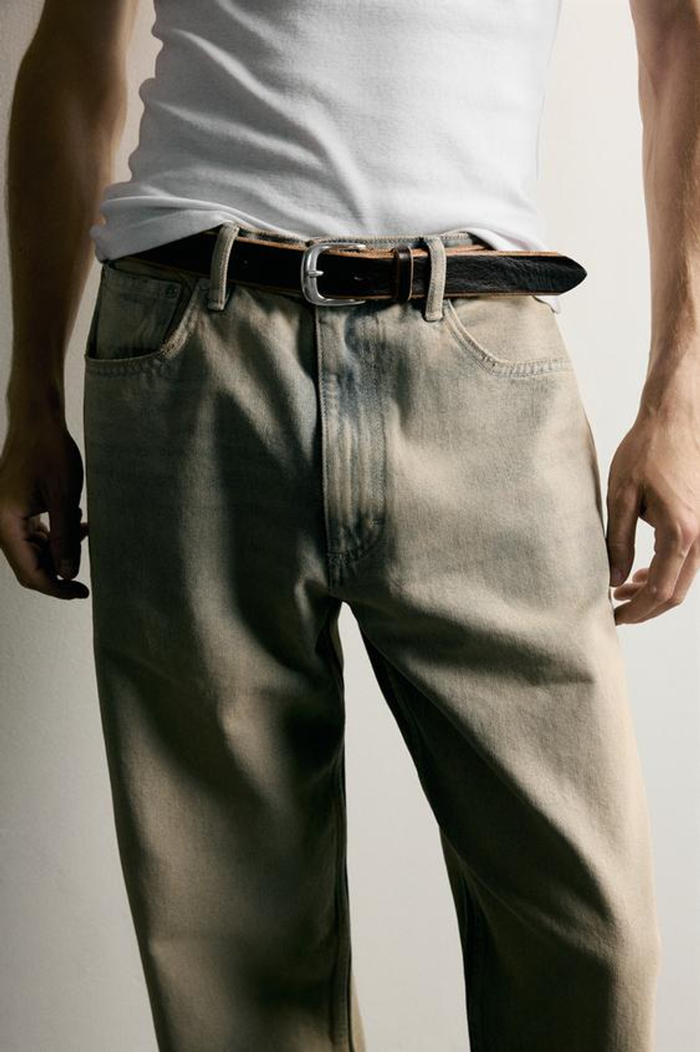 ZARA ДЖИНСЫ LOOSE FIT, ЗЕЛЕНОВАТО-СИНИЙ