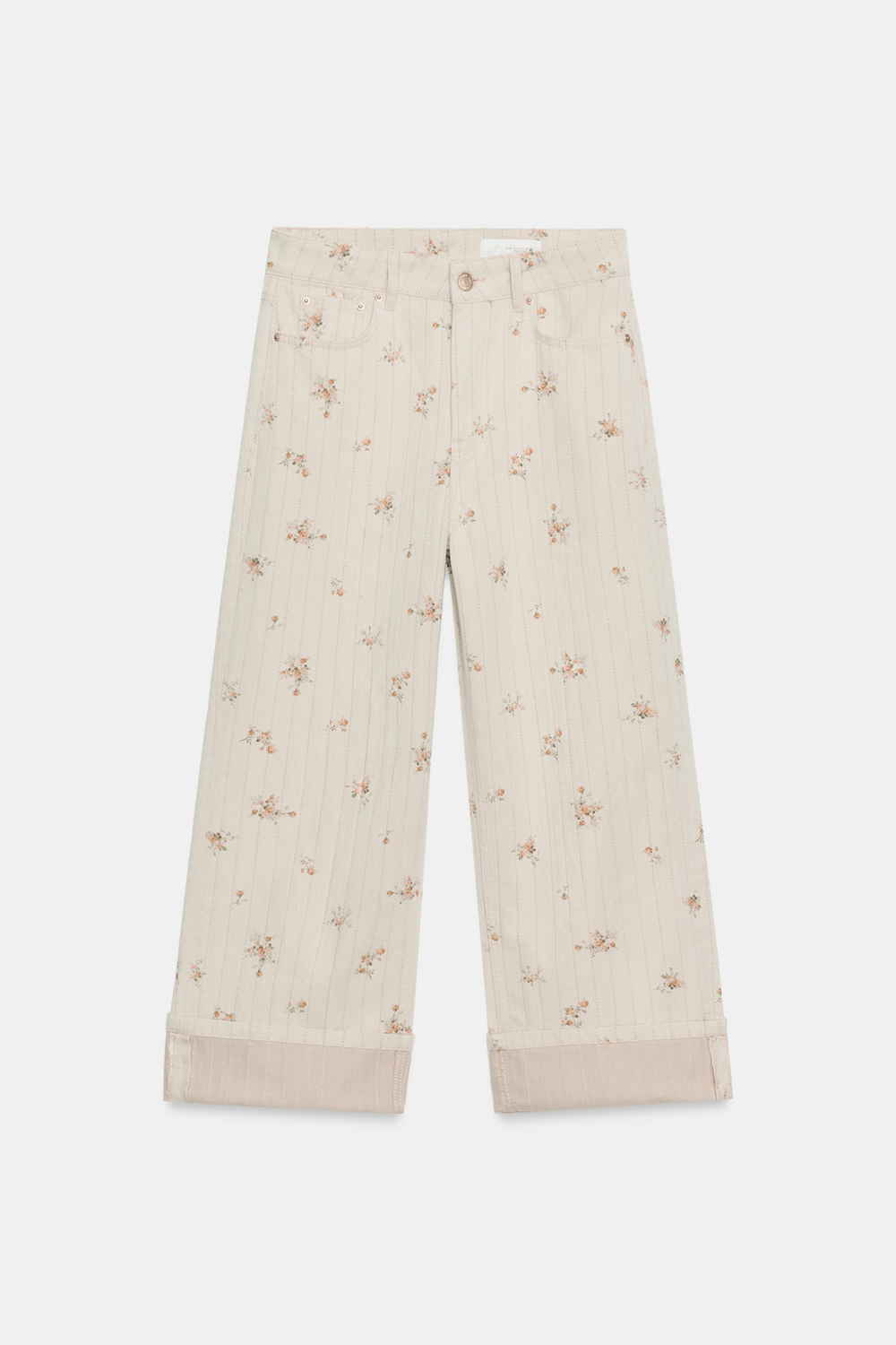 ДЖИНСЫ TAPERED СО СРЕДНЕЙ ПОСАДКОЙ И ЦВЕТОЧНЫМ ПРИНТОМ — ZW COLLECTION — ZARA