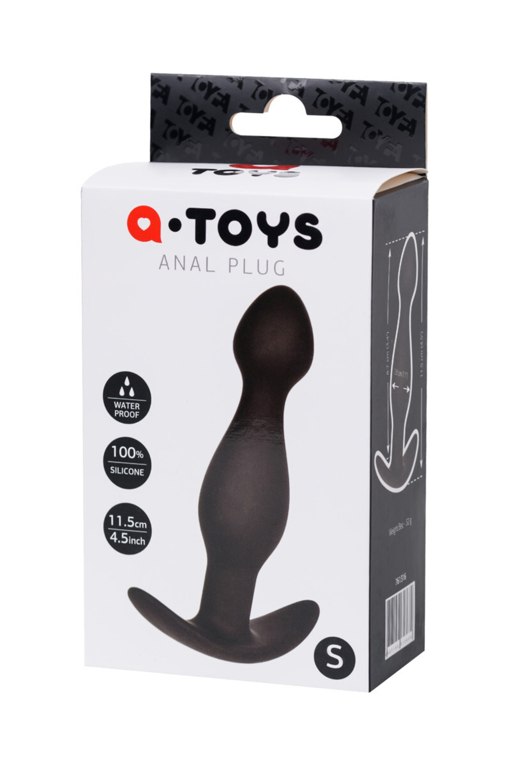 Анальная пробка A-Toys by TOYFA Veres, размер S, cиликон, черный, 11,5 см