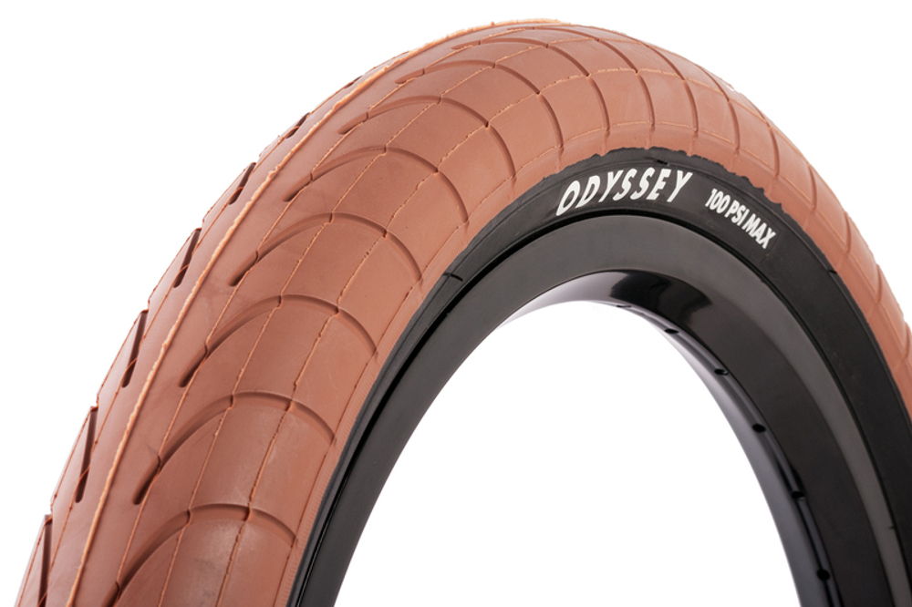 Покрышка Odyssey Pursuit Slick сталь (2.4" 100 psi (песочный / черная боковина)