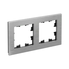 Рамка металлическая на 2 поста Systeme Electric AtlasDesign Nature Серебро ATN312102