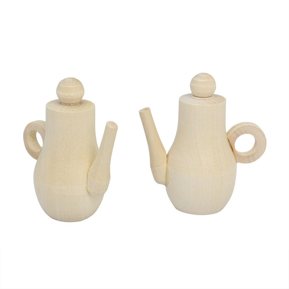 Заготовка из дерева Кофейник мини, h4,1х4,5х2см, 2 шт Заготовка из дерева Кофейник мини, h4,1х4,5х2см, 2 шт