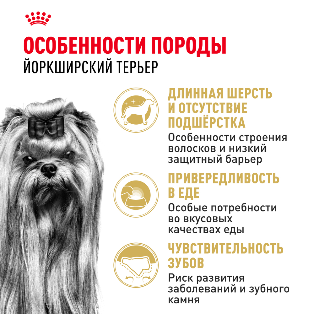 Сухой корм Royal Canin Yorkshire Terrier Adult для взрослых собак породы Йоркширский Терьер - 1,5кг