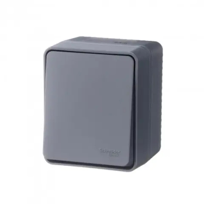 ATLASDESIGN PROFI IP54 О/У 1-клавишный ПЕРЕКЛЮЧАТЕЛЬ, сх.6, 10АХ, АНТРАЦИТ