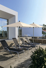 Зонт профессиональный 2.1х2.1 м Scolaro Lido Titanium, титан, слоновая кость