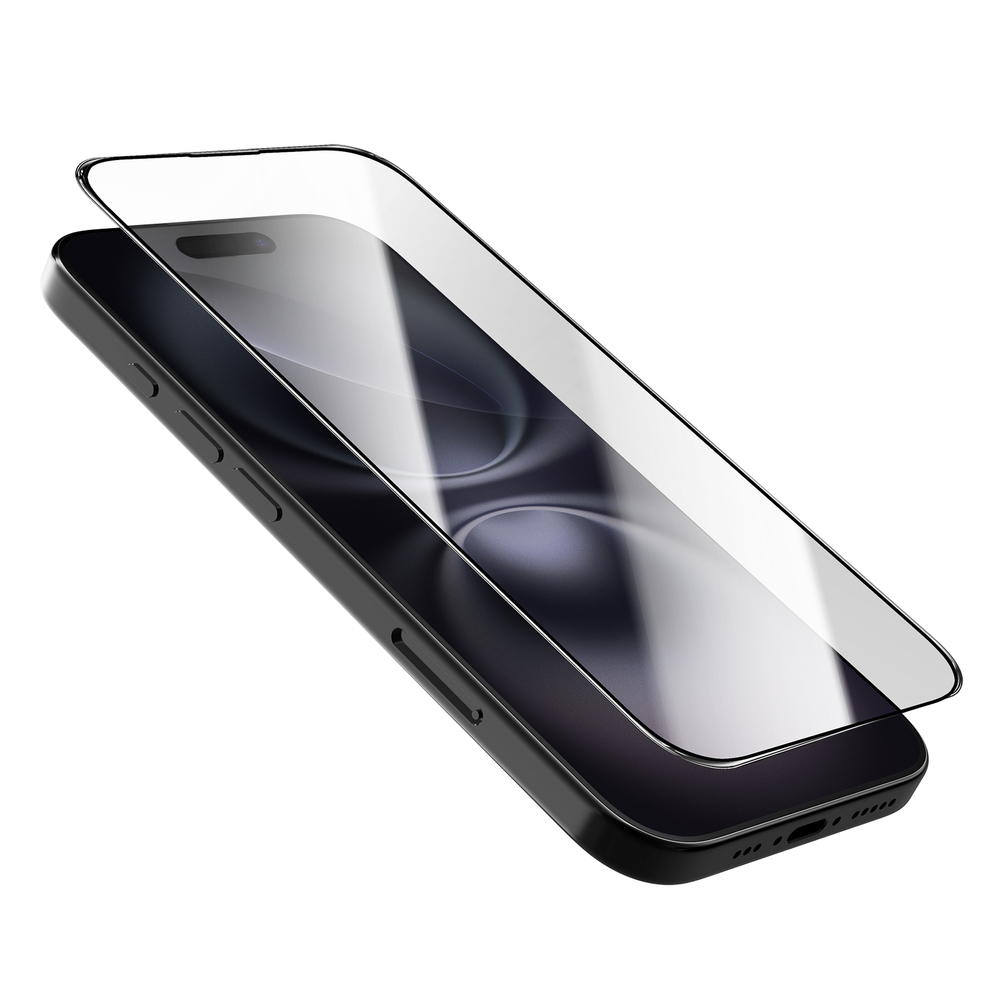 Защитное стекло на экран для iPhone 16 Plus, тонкие черные рамками, G-Rhino