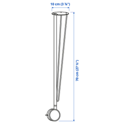 IKEA KRILLE  (ИКЕА КРИЛЛЕ)  -  Ножка с колесиком - белая 70 см