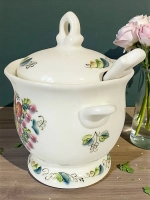 Сахарница с ложкой из фаянса Райская птичка
