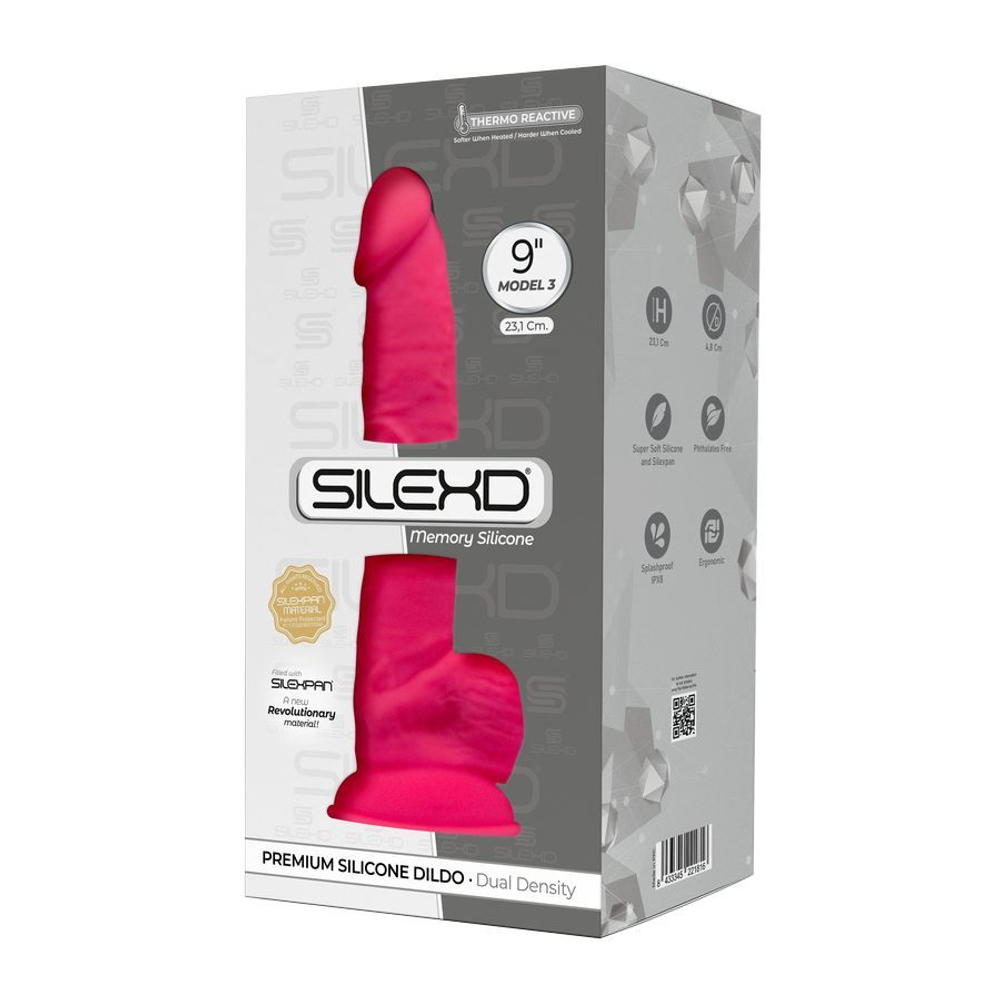 Розовый фаллоимитатор SILEXD Model 3 - 23 см. (Цвет: розовый)
