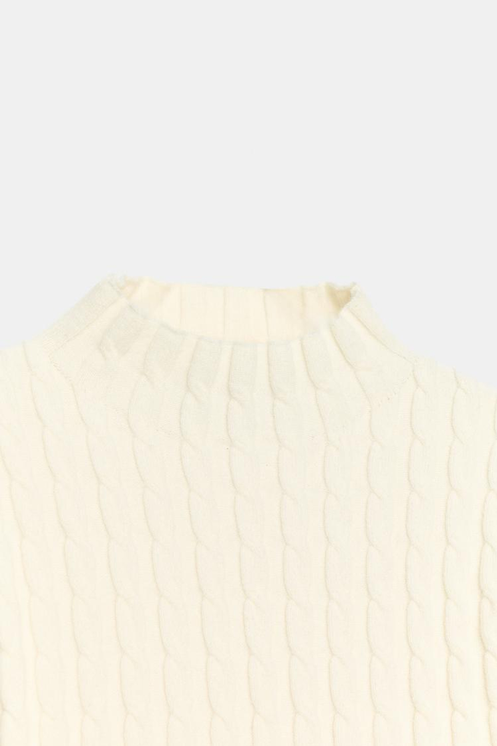 ZARA СВИТЕР С УЗОРОМ "КОСЫ", ЭКРЮ