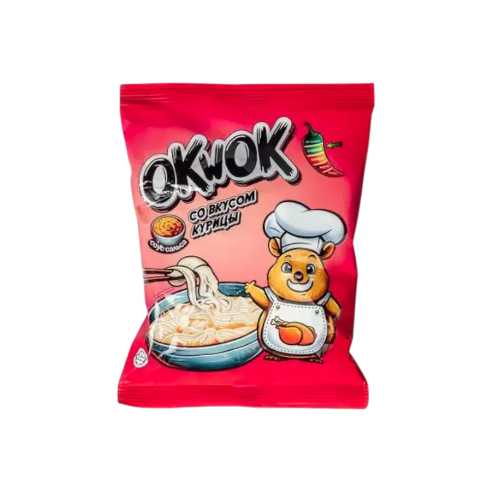 Лапша OKwok со вкусом курицы +соус сальса 100 гр