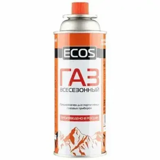 Газ в баллоне для портативных приборов ECOS (цанговый, всесезонный, 400мл.)
