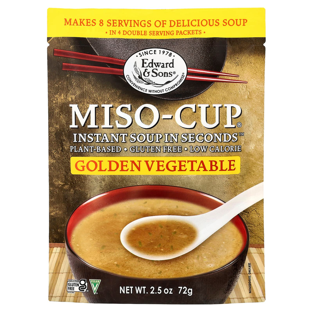 Edward & Sons, Instant Miso-Cup®, Golden Organic, 4 пакетика, 72 г (2,5 унции)