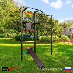 Уличная шведская стенка Sv Sport с комплектом турник прямой У419 (Турник/Брусья/Скамья)