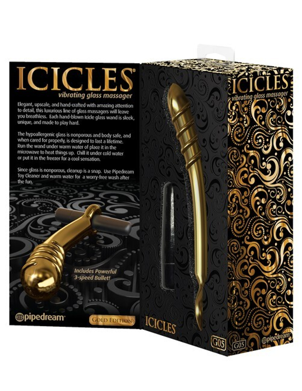 Вибромассажер ICICLES Gold Edition G spot G05 золотой (Цвет: золотой)