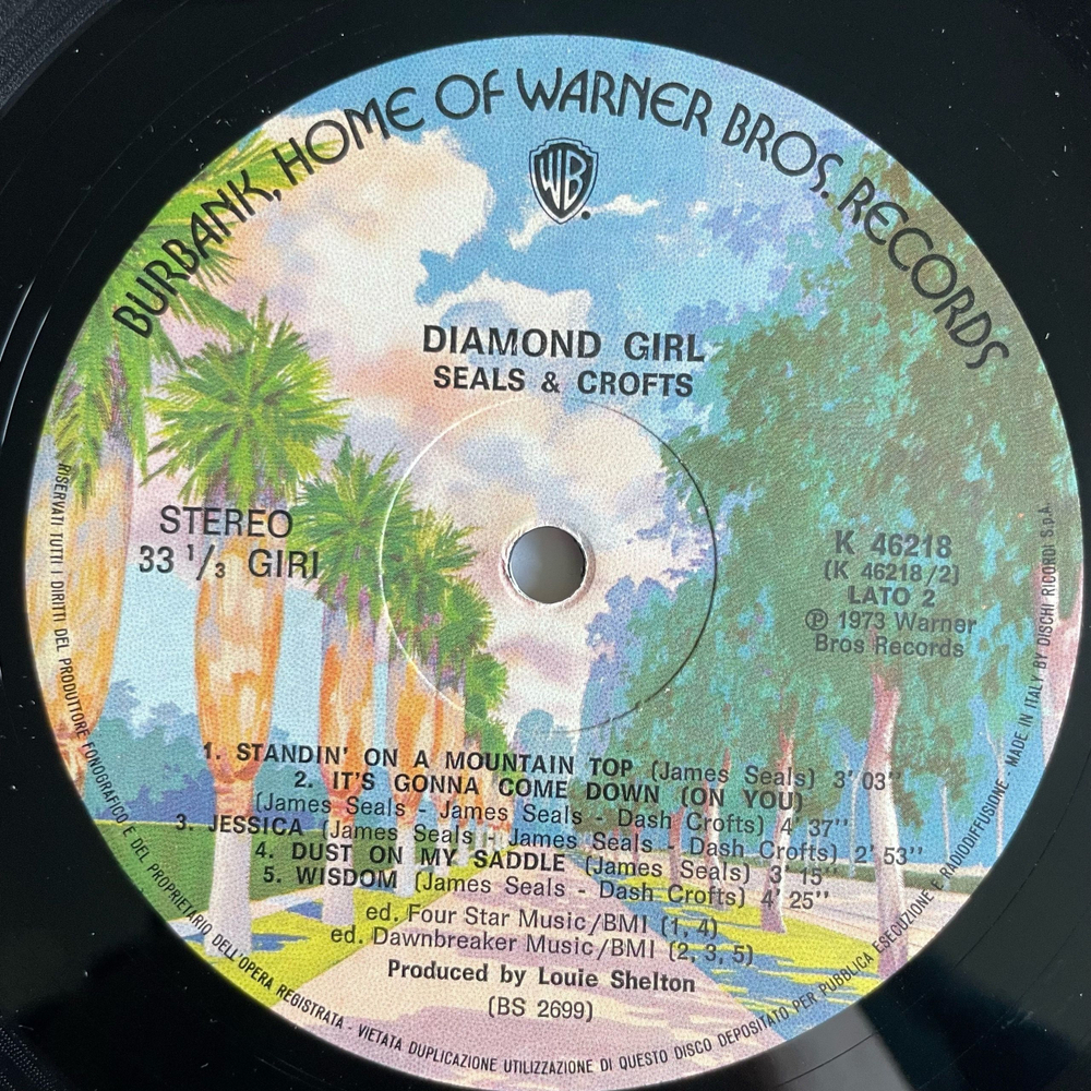 Винтажная виниловая пластинка LP Seals and Crofts, Diamond Girl (Италия 1973)