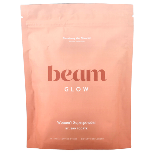 Beam, Glow, клубника и киви, 15 стик-пакетов по 6,3 г (0,22 унции)