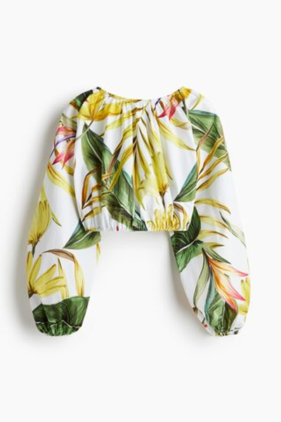 Укороченная блузка из поплина - H&M