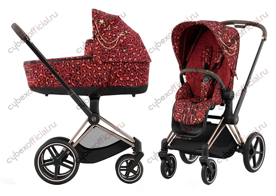 Детская коляска Cybex Priam IV 2 в 1 Rockstar шасси Rosegold