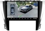 Магнитола для Toyota Camry 55 2014-2018 (рамка серебристо-черная) - Teyes CC3-2K-360 на Android 10, Быстрая, 2K QLED, CarPlay, 4G SIM-слот, 4 камеры в комплекте