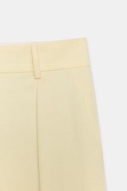 ZARA УКОРОЧЕННЫЕ БРЮКИ — ZW COLLECTION, ПАСТЕЛЬНО-ЖЕЛТЫЙ