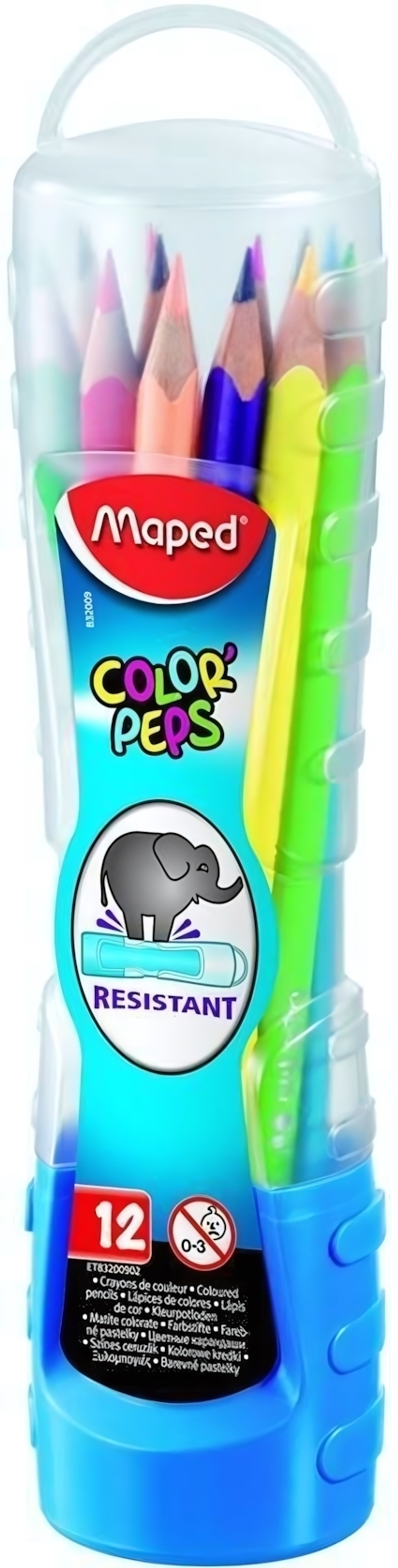 Карандаши 12 цв. COLOR'PEPS, из липы, трехгран. в тубусе (Maped) 683212