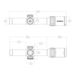 Прицел Vector Optics Continental X8 1-8x24 SFP FIBER HUNTING LPVO ED (SCOC-51) - чертеж с габаритными размерами