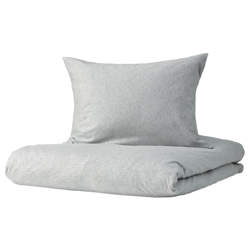 IKEA SPJUTVIAL  (ИКЕА СПЙУТВИАЛ)  -  Пододеяльник и 2 наволочки - светло-серый меланж 200x200/50x60 см