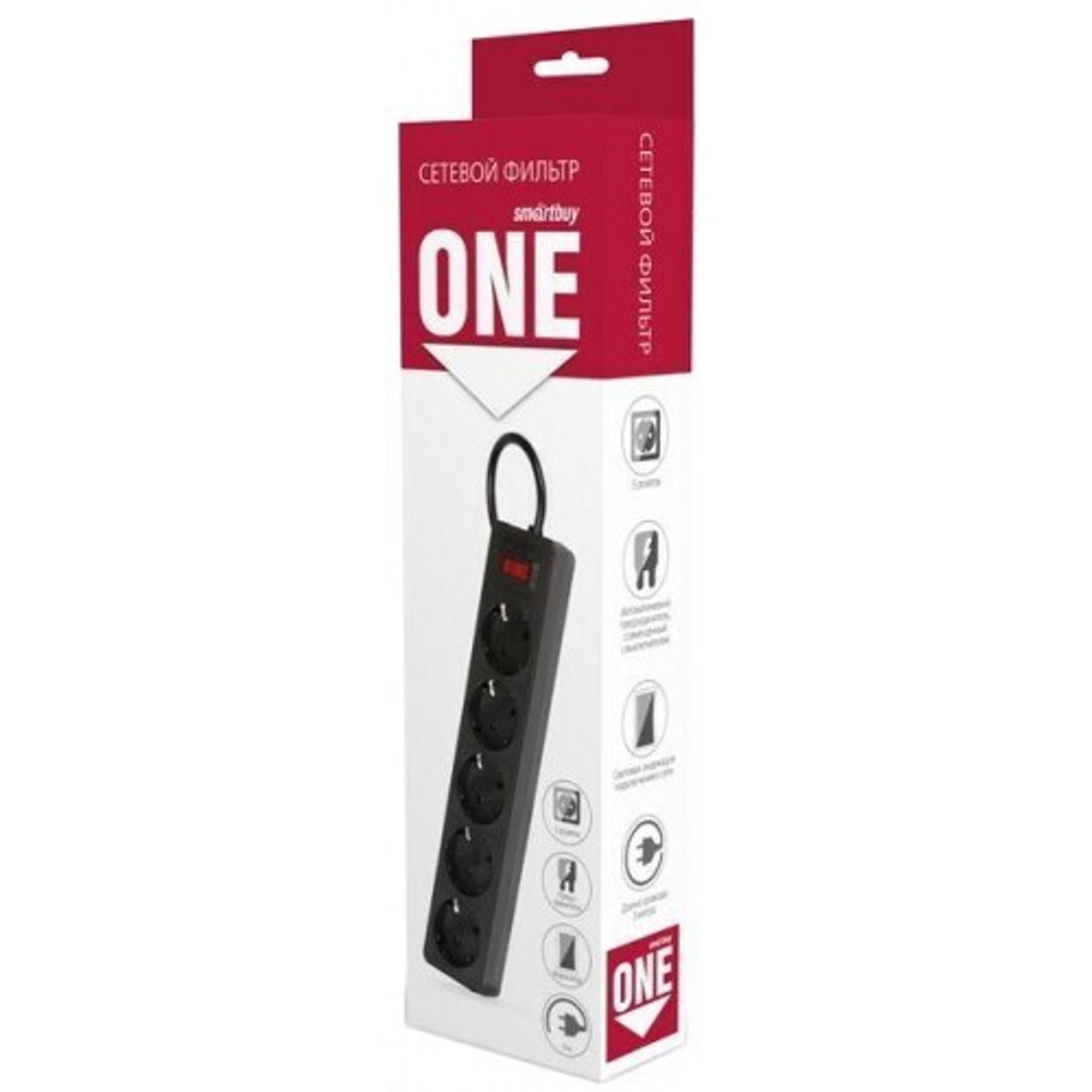 Фильтр сетевой Smartbuy 3 м Black 5розеток