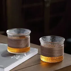 Чашка 200 мл кофейная без ручки Japanese Style Optic дерев. вставка d 7,5 см h6,5 см Barista [1]