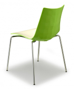 Стул пластиковый Scab Design Zebra Bicolore 4 legs, хром, белый, зеленый