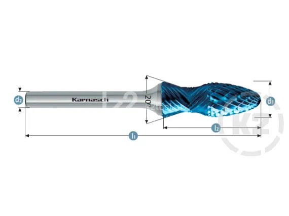Комбинированная борфреза Karnasch Curve + Парабола с закругленной головкой