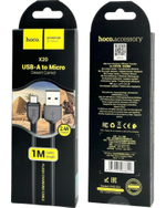 Usb Кабель-зарядка Micro Hoco X20 Flash 2.4A 1м силиконовый черный