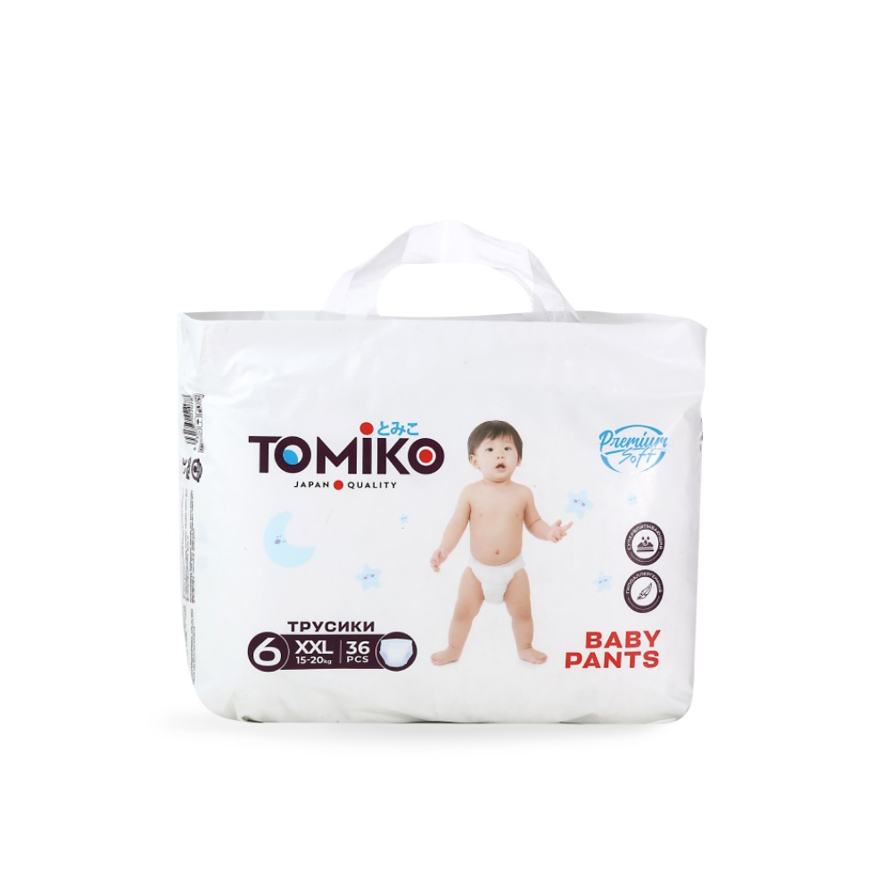 Подгузники-трусики TOMIKO XXL Premium Soft 36 шт