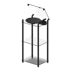 Transparent Transparent Turntable Stand Black