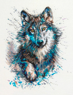 Коллекция:	Животный мир¶Название по-английски:	Snow splashes. Wolf¶Название по-русски:	Снежные брызг
