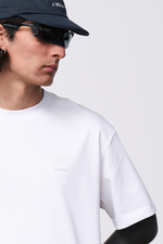 Футболка Blue Monte T-Shirt with Frog, Hand, Tree, and Stone Print "Shuitai White"