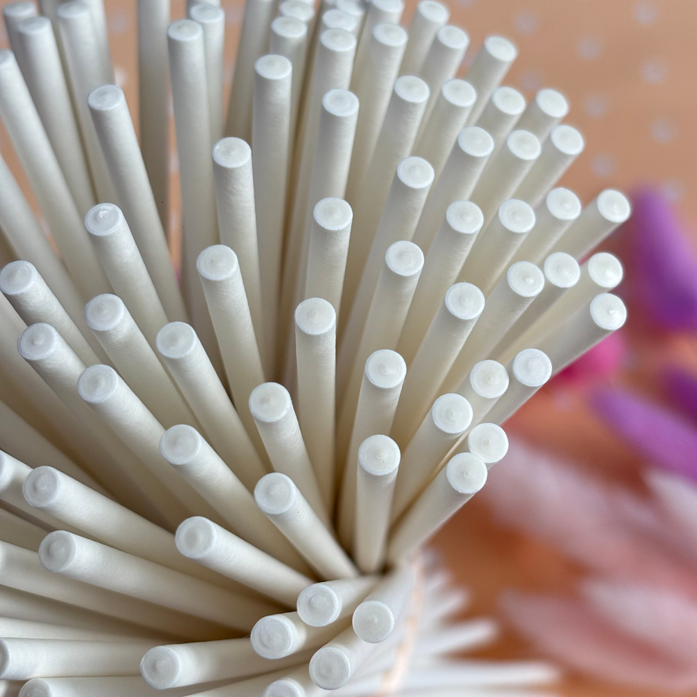 Палочки бумажные для Cake pops (белые, 20 см, 25 шт)
