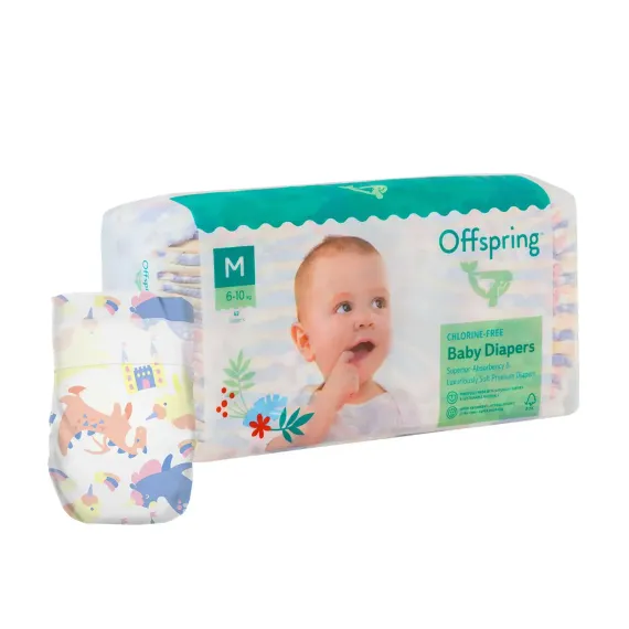 Подгузники Offspring M 6-10 кг, 42 шт, единороги