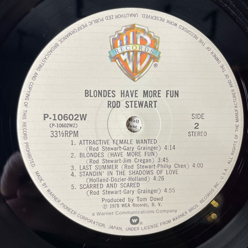 Винтажная виниловая пластинка LP Rod Stewart Blondes Have More Fun (Japan 1978) (Obi) Dirty Weekend