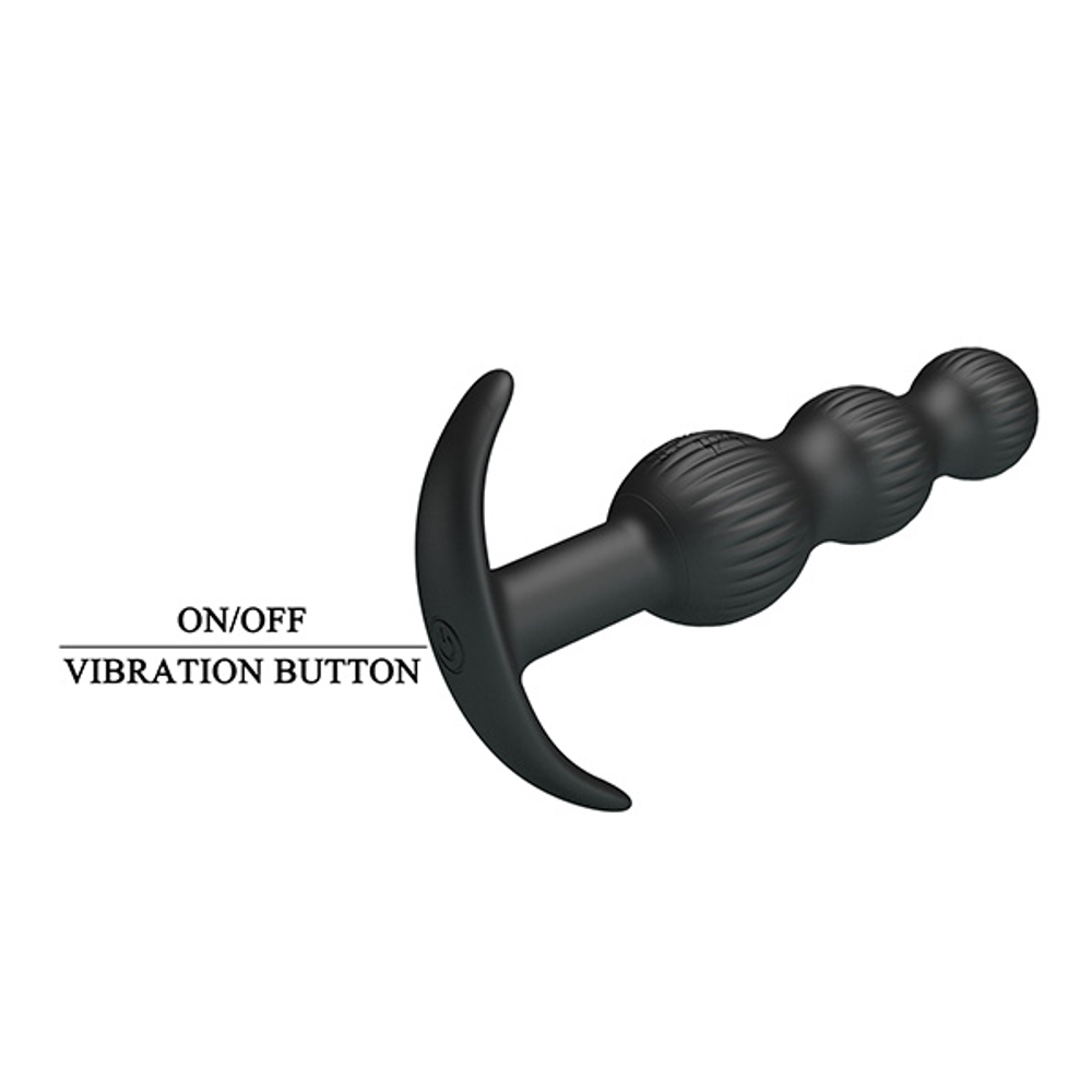 Черная анальная вибровтулка 10,9см Pretty Love Sidney Anal Vibrator Black BI-040173